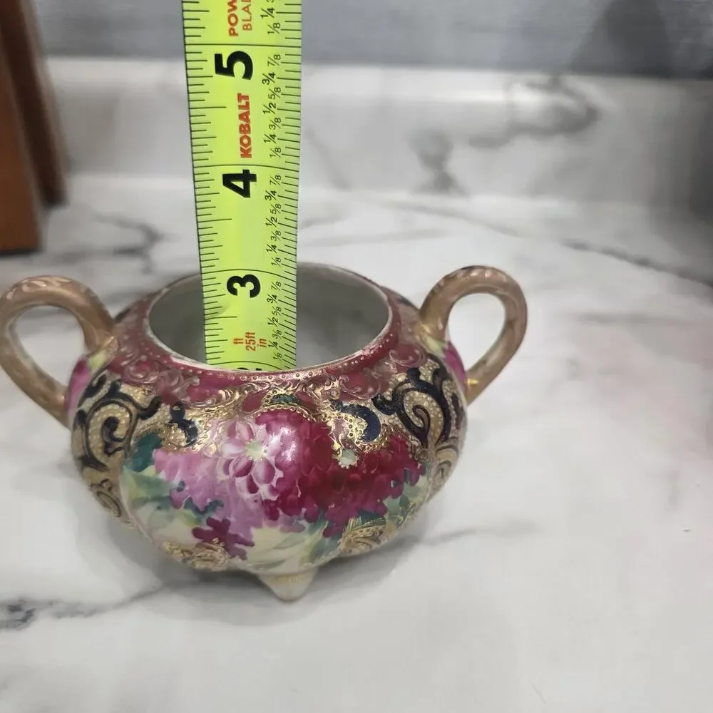 Antique Nippon Moriage Salt Cellar Early Noritake Morimura Brothers Hand Painted